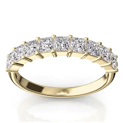 14K white gold Closed Basket Setting 9-Stone Princess Cut Anniversary Ring (1.00 ct. tw.) - alternate view 5 thumbnail