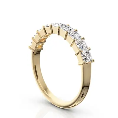 14K white gold Closed Basket Setting 9-Stone Princess Cut Anniversary Ring (1.00 ct. tw.) - alternate view 4 thumbnail