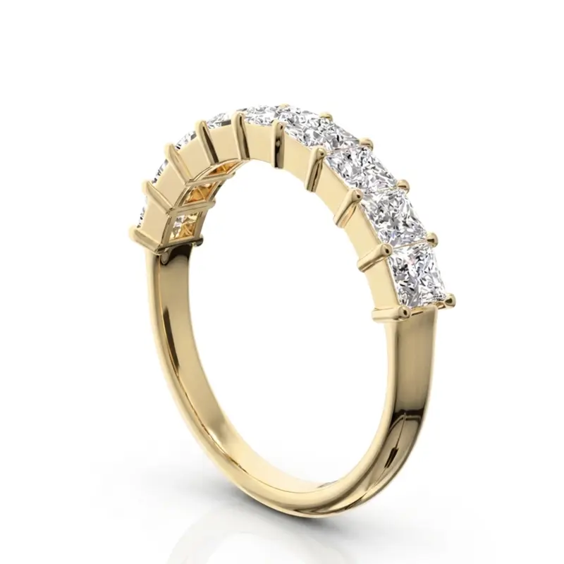 14K white gold Closed Basket Setting 9-Stone Princess Cut Anniversary Ring (1.26 ct. tw.) - alternate view 5