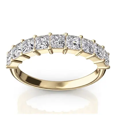 14K white gold Closed Basket Setting 9-Stone Princess Cut Anniversary Ring (1.26 ct. tw.) - main view thumbnail