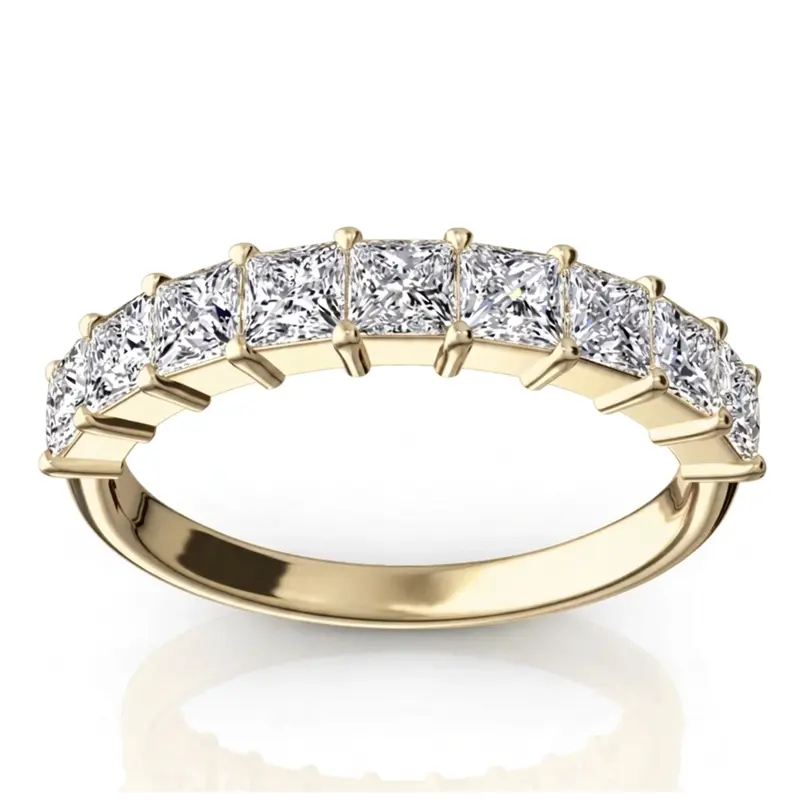 14K white gold Closed Basket Setting 9-Stone Princess Cut Anniversary Ring (1.26 ct. tw.) - main view