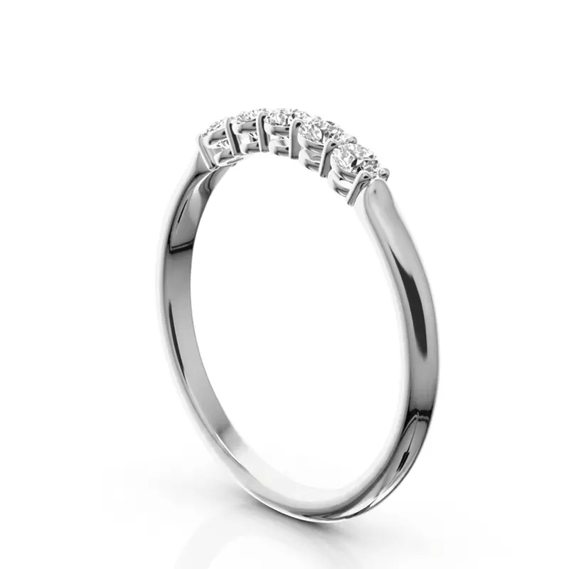 14K white gold Shared Prong Classic Five Stone Anniversary Ring(1/4 ct. tw) - alternate view 2