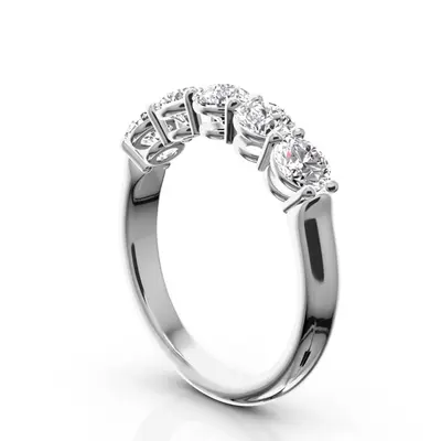 14K white gold Shared Prong Classic Five Stone Anniversary Ring (1 1/4 ct. tw.) - main view thumbnail