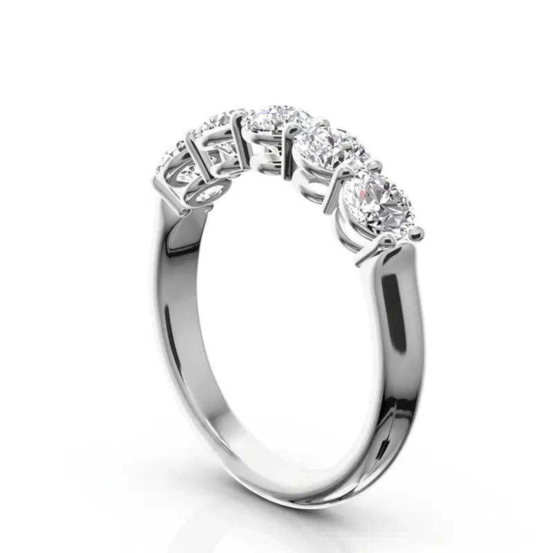 14K white gold Shared Prong Classic Five Stone Anniversary Ring (1 1/4 ct. tw.) - main view