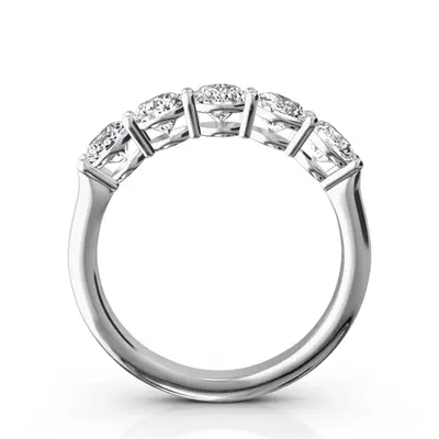 14K white gold Shared Prong Classic Five Stone Anniversary Ring (1 1/4 ct. tw.) - alternate view 2 thumbnail