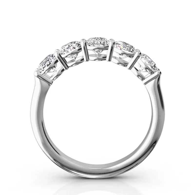 14K white gold Shared Prong Classic Five Stone Anniversary Ring (1 1/4 ct. tw.) - alternate view 2