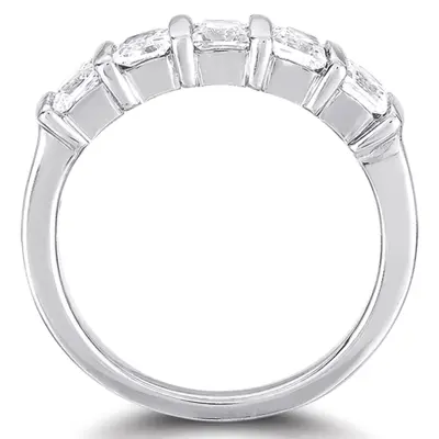 14K white gold 5 Stone Contemporary Bar Set Princess Cut Women Diamond Ring (3/4 ct. tw.) - alternate view 2 thumbnail