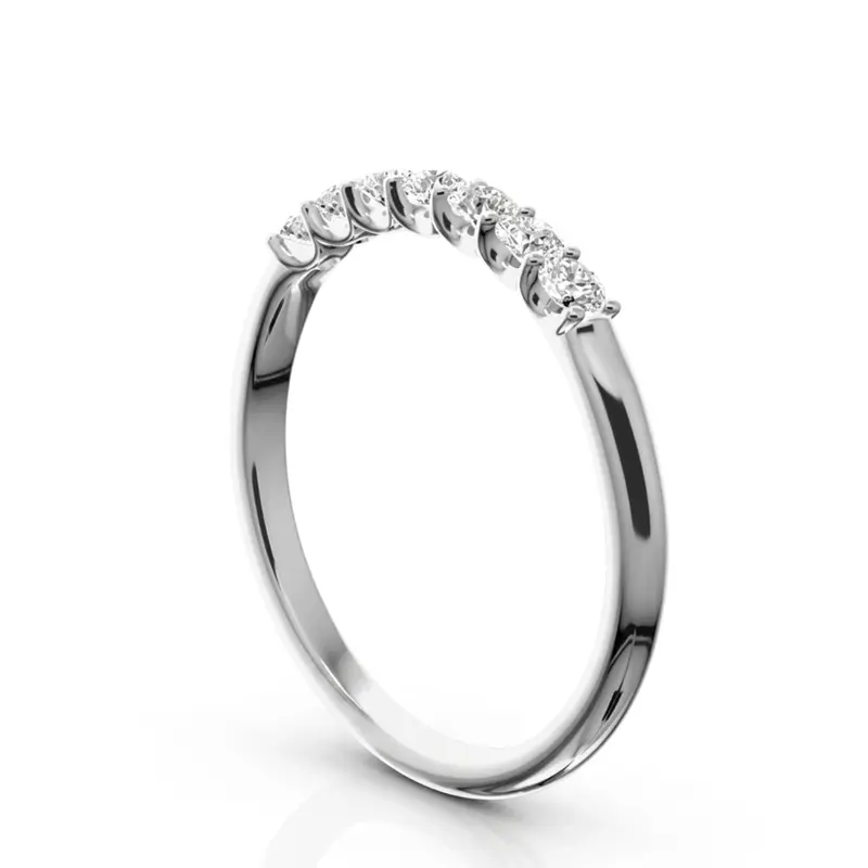 14K white gold New Classic 7-Stone U-Prong Woman Ring (1/4 ct. tw.) - main view