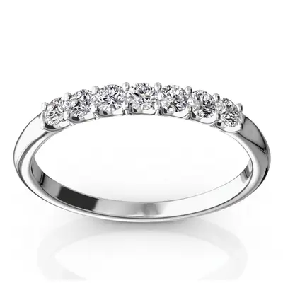 14K white gold New Classic 7-Stone U-Prong Woman Ring (1/4 ct. tw.) - alternate view 2 thumbnail