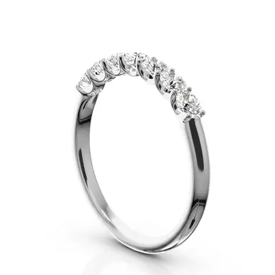 14K white gold New Classic 7-Stone U-Prong Woman Ring (1/2 ct. tw.) - main view thumbnail