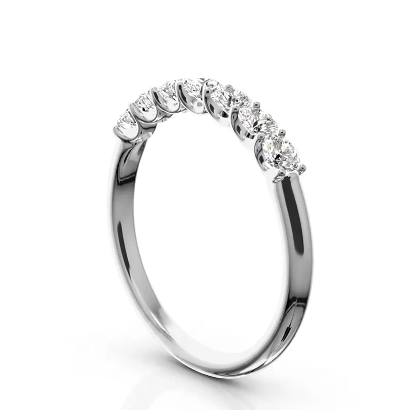 14K white gold New Classic 7-Stone U-Prong Woman Ring (1/2 ct. tw.) - main view