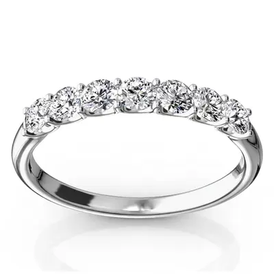 14K white gold New Classic 7-Stone U-Prong Woman Ring (1/2 ct. tw.) - alternate view 2 thumbnail