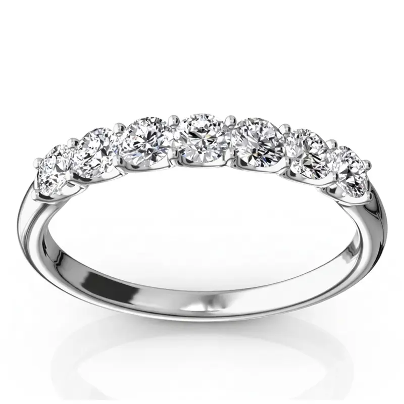 14K white gold New Classic 7-Stone U-Prong Woman Ring (1/2 ct. tw.) - alternate view 2