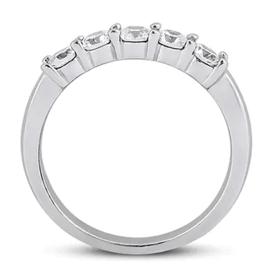 14K white gold 5 Stone Shared Prong Women Anniversary Ring (1/4 ct. tw.) - alternate view 4 thumbnail