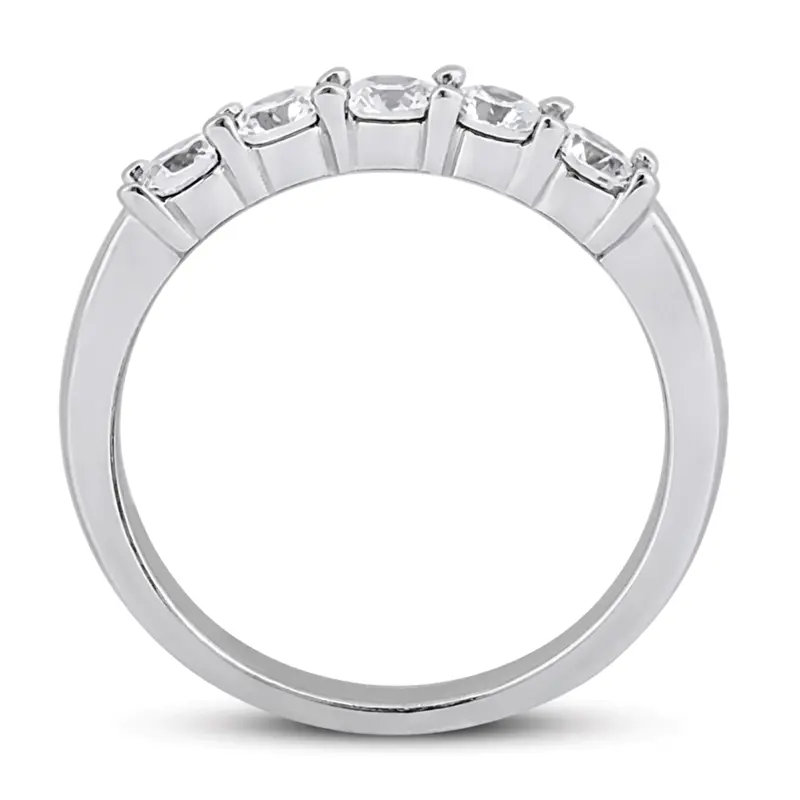 14K white gold 5 Stone Shared Prong Women Anniversary Ring (1/4 ct. tw.) - alternate view 4
