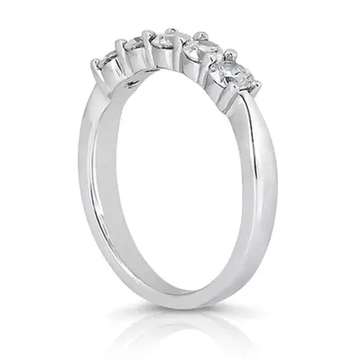 14K white gold 5 Stone Shared Prong Women Anniversary Ring (1/4 ct. tw.) - alternate view 5 thumbnail