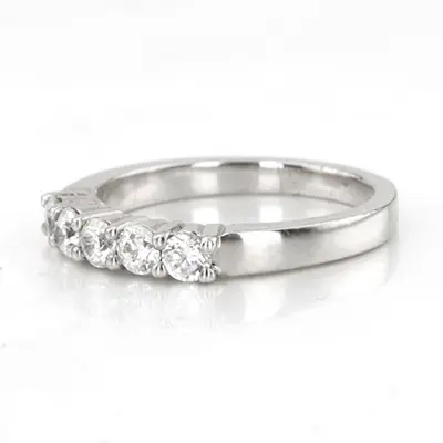 14K white gold 5 Stone Shared Prong Women Anniversary Ring (1/3 ct. tw.) - alternate view 5 thumbnail