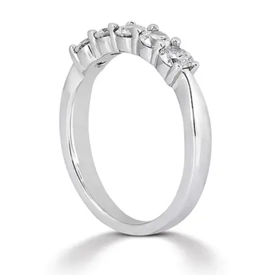 14K white gold 5 Stone Shared Prong Women Anniversary Ring (1/2 ct. tw.) - alternate view 5 thumbnail