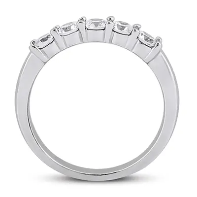 14K white gold 5 Stone Shared Prong Women Anniversary Ring (1/2 ct. tw.) - alternate view 4 thumbnail