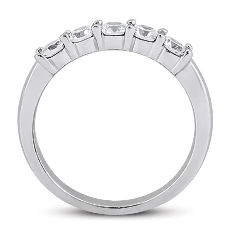 14K white gold 5 Stone Shared Prong Women Anniversary Ring (1/2 ct. tw.) - alternate view 4