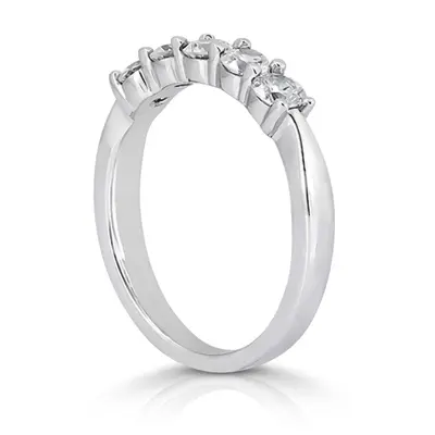 14K white gold 5 Stone Shared Prong Women Anniversary Ring (3/4 ct. tw.) - alternate view 4 thumbnail