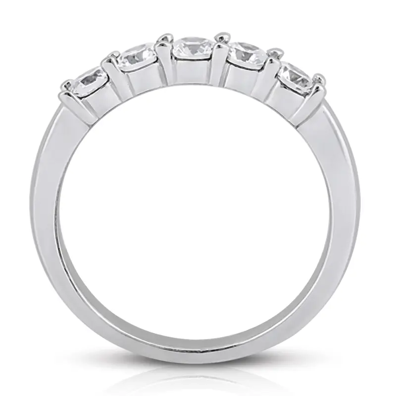 14K white gold 5 Stone Shared Prong Women Anniversary Ring (1 ct. tw.) - alternate view 7