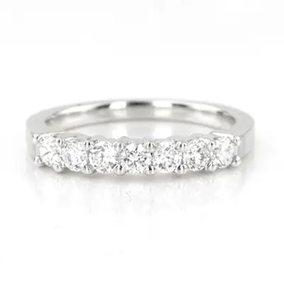 14K white gold 7 Stone Shared Prong Woman Diamond Ring (3/4 ct. tw.) - main view thumbnail