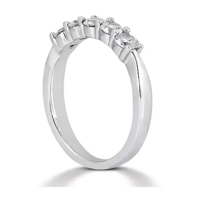 14K white gold 7 Stone Shared Prong Woman Diamond Ring (1/2 ct. tw.) - alternate view 2 thumbnail