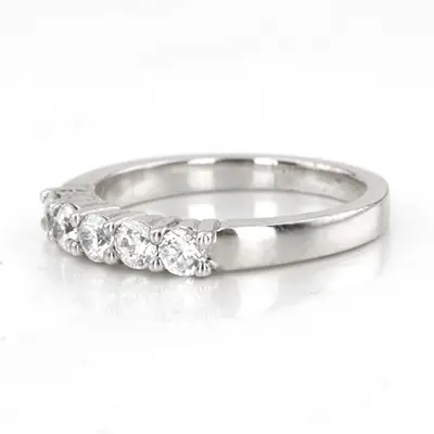 14K white gold 5 Stone Shared Prong Women Anniversary Ring (3/4 ct. tw.) - alternate view 5 thumbnail
