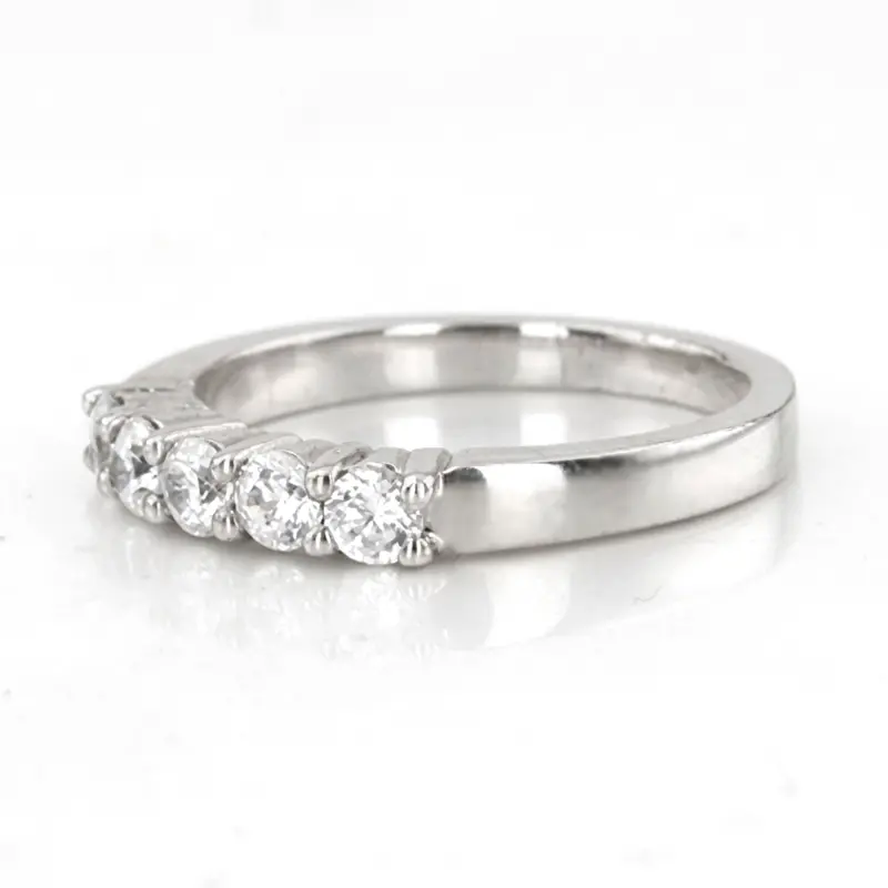 14K white gold 5 Stone Shared Prong Women Anniversary Ring (3/4 ct. tw.) - alternate view 5