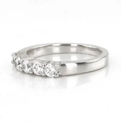 14K white gold 5 Stone Shared Prong Women Anniversary Ring (1 ct. tw.) - alternate view 6 thumbnail