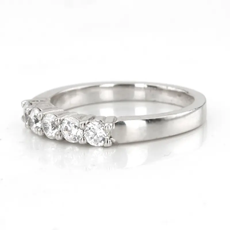 14K white gold 5 Stone Shared Prong Women Anniversary Ring (1 ct. tw.) - alternate view 6