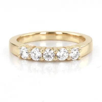 14K white gold 5 Stone Shared Prong Women Anniversary Ring (1 ct. tw.) - alternate view 4 thumbnail