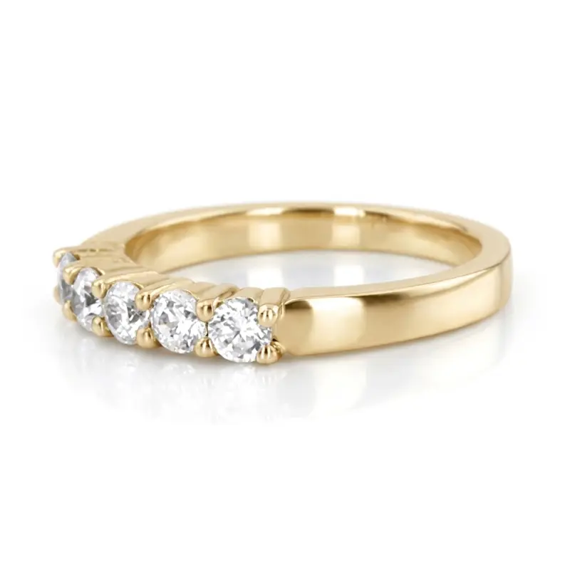 14K white gold 5 Stone Shared Prong Women Anniversary Ring (1 ct. tw.) - alternate view 5