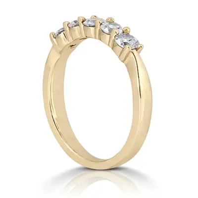 14K white gold 5 Stone Shared Prong Women Anniversary Ring (1 ct. tw.) - alternate view 3 thumbnail