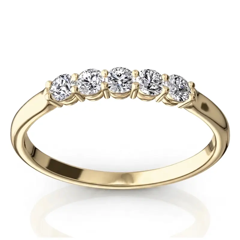 14K white gold Shared Prong Classic Five Stone Anniversary Ring(1/4 ct. tw) - alternate view 5