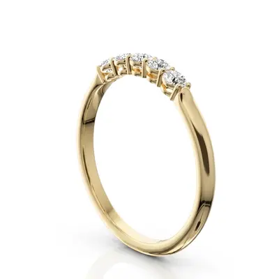 14K white gold Shared Prong Classic Five Stone Anniversary Ring(1/4 ct. tw) - alternate view 4 thumbnail