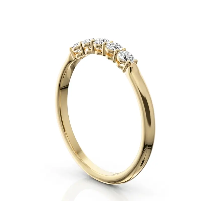 14K white gold Shared Prong Classic Five Stone Anniversary Ring(1/4 ct. tw) - alternate view 4