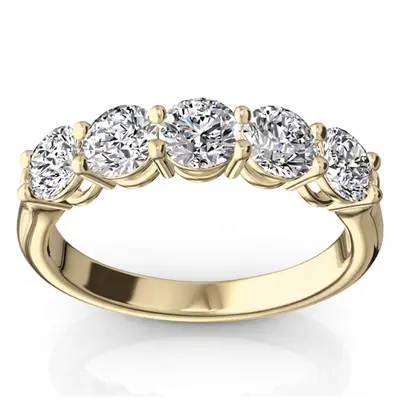 14K white gold Shared Prong Classic Five Stone Anniversary Ring (1 1/4 ct. tw.) - alternate view 5 thumbnail