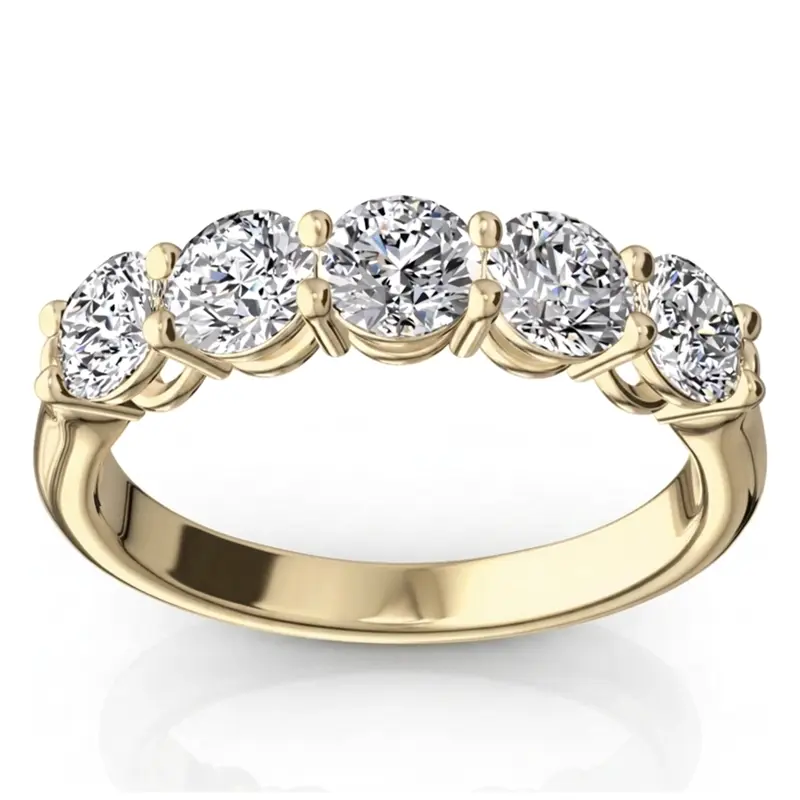 14K white gold Shared Prong Classic Five Stone Anniversary Ring (1 1/4 ct. tw.) - alternate view 5