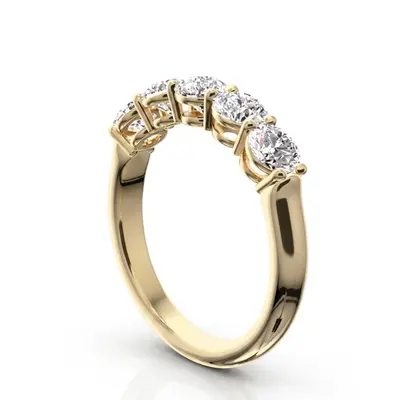 14K white gold Shared Prong Classic Five Stone Anniversary Ring (1 1/4 ct. tw.) - alternate view 3 thumbnail