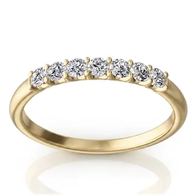 14K white gold New Classic 7-Stone U-Prong Woman Ring (1/4 ct. tw.) - alternate view 4 thumbnail