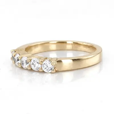 14K white gold 5 Stone Shared Prong Women Anniversary Ring (1/3 ct. tw.) - alternate view 6 thumbnail