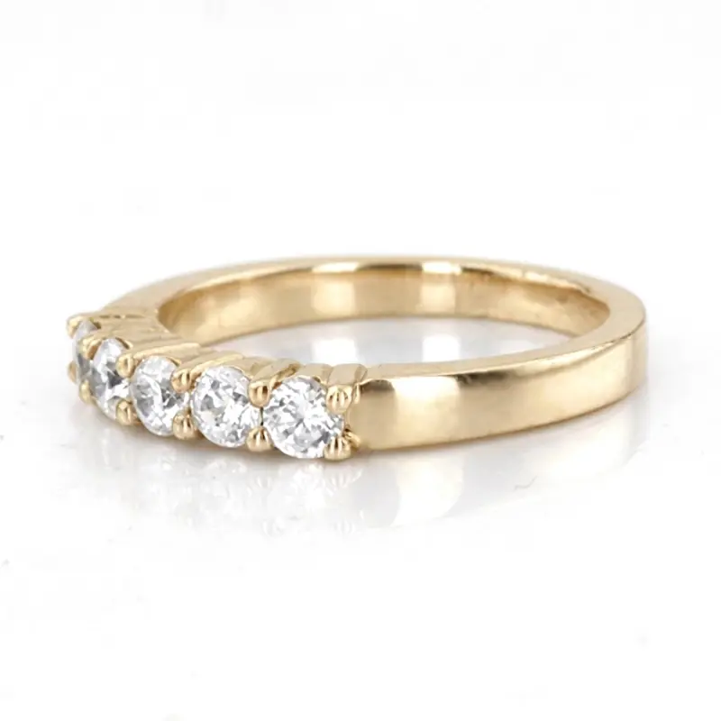 14K white gold 5 Stone Shared Prong Women Anniversary Ring (1/3 ct. tw.) - alternate view 6
