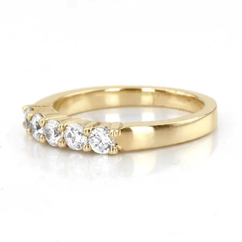 14K white gold 5 Stone Shared Prong Women Anniversary Ring (3/4 ct. tw.) - alternate view 6