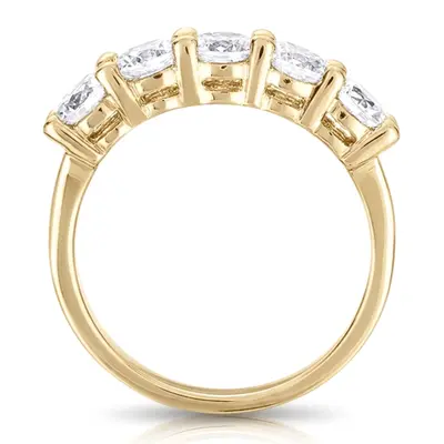 14K white gold 5 Stone Classic Basket shared Prong Diamond Anniversary Ring(1.75 ct. tw.) 1 - alternate view 4 thumbnail