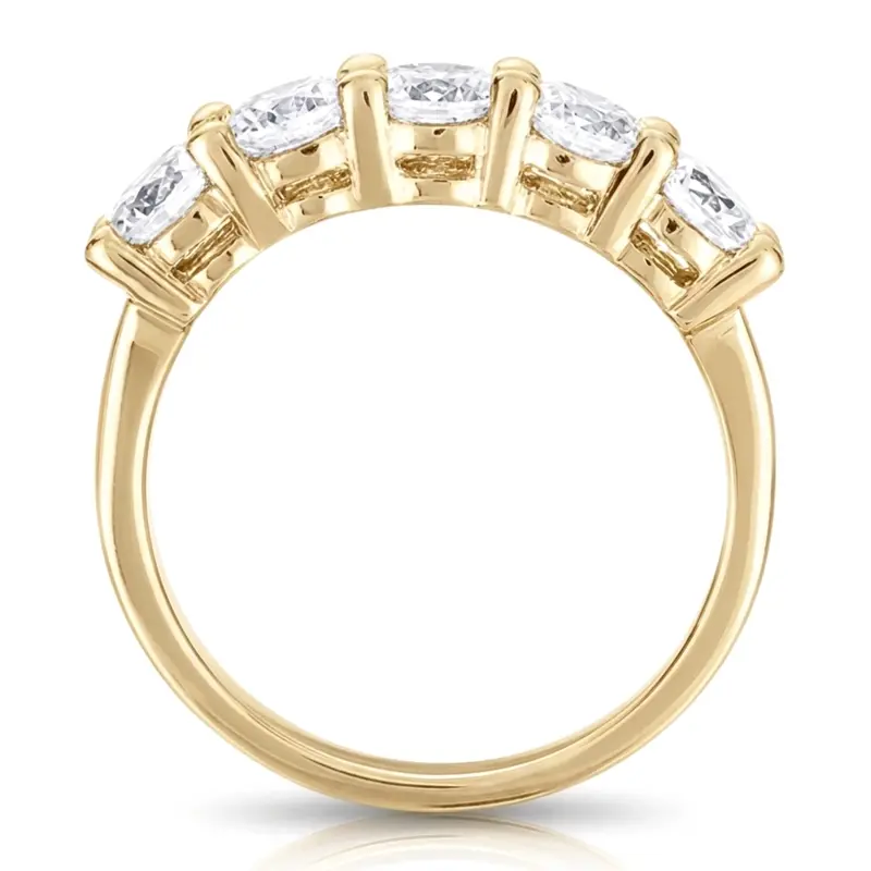 14K white gold 5 Stone Classic Basket shared Prong Diamond Anniversary Ring(1.75 ct. tw.) 1 - alternate view 4