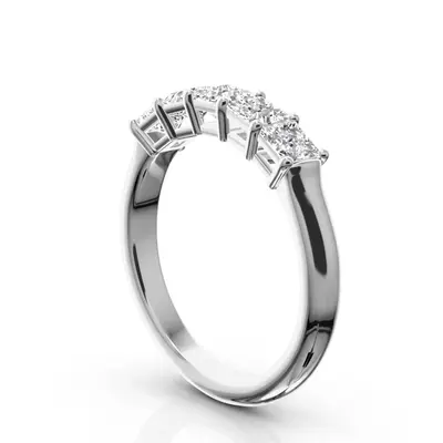 14K white gold Traditional Basket Setting Princess Cut Woman Diamond Ring (1 ct. tw.) - alternate view 3 thumbnail