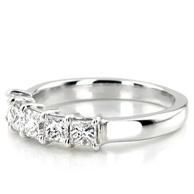14K white gold Traditional Basket Setting Princess Cut Woman Diamond Ring (1 ct. tw.) - alternate view 4 thumbnail