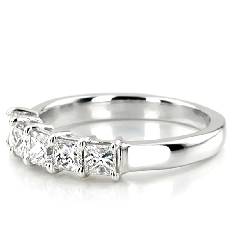 14K white gold Traditional Basket Setting Princess Cut Woman Diamond Ring (1 ct. tw.) - alternate view 4